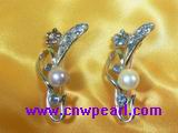 elegant freshwater pearl brooches with 18K GP mountings